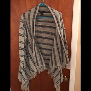 Gray fringed sweater